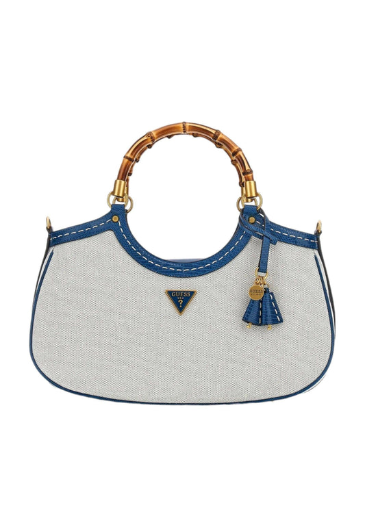 GUESS Zabry Mini Borsa Satchel Donna Petrol Bianco BA923376 - Sandrini Calzature e Abbigliamento