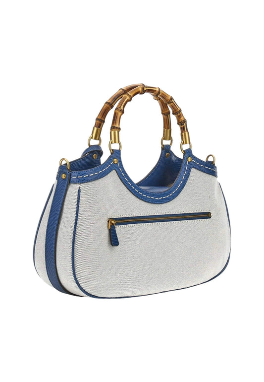 GUESS Zabry Mini Borsa Satchel Donna Petrol Bianco BA923376 - Sandrini Calzature e Abbigliamento