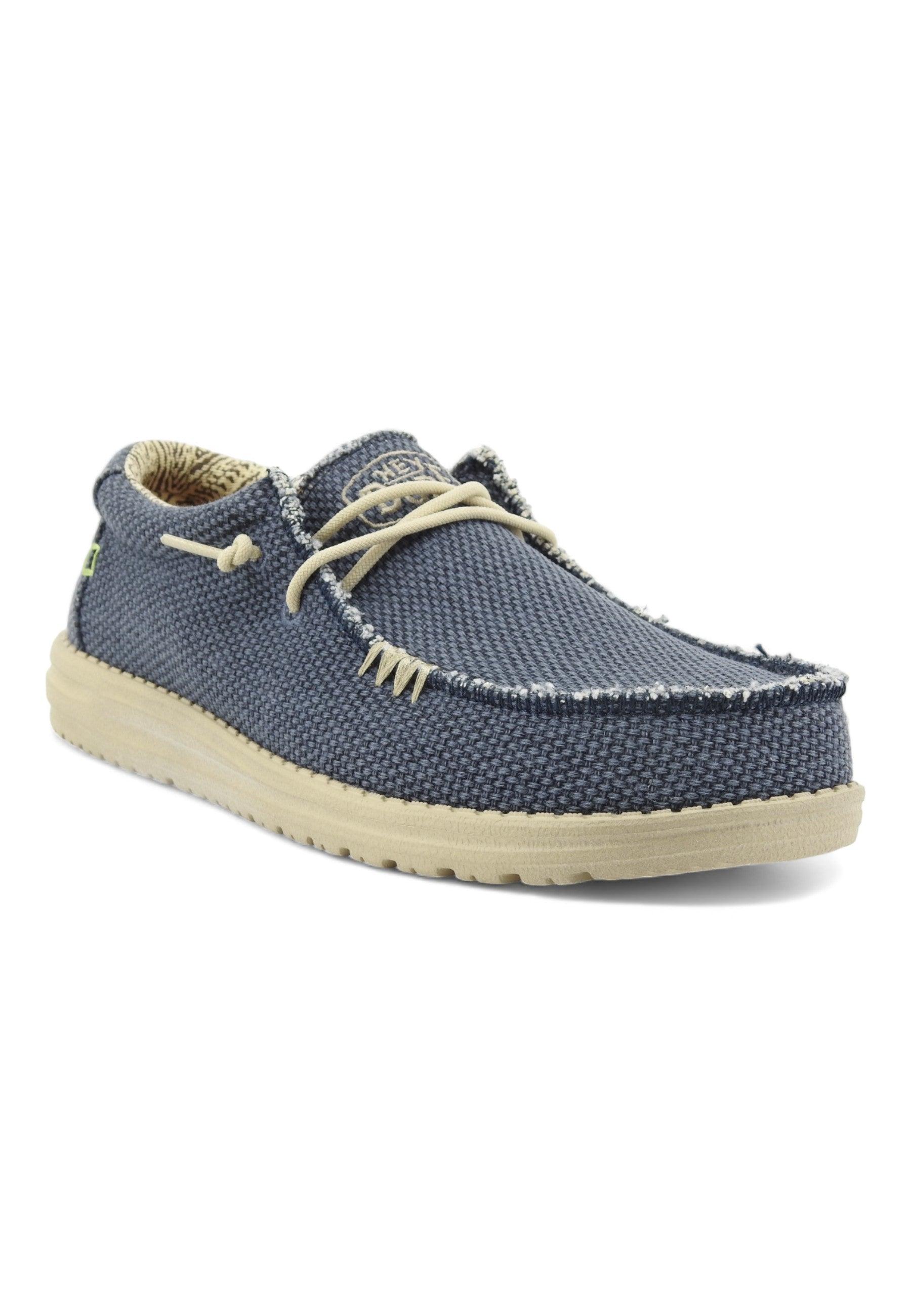 HEY DUDE Wally Braided Sneaker Vela Uomo Blue Night 40003-4NM - Sandrini Calzature e Abbigliamento