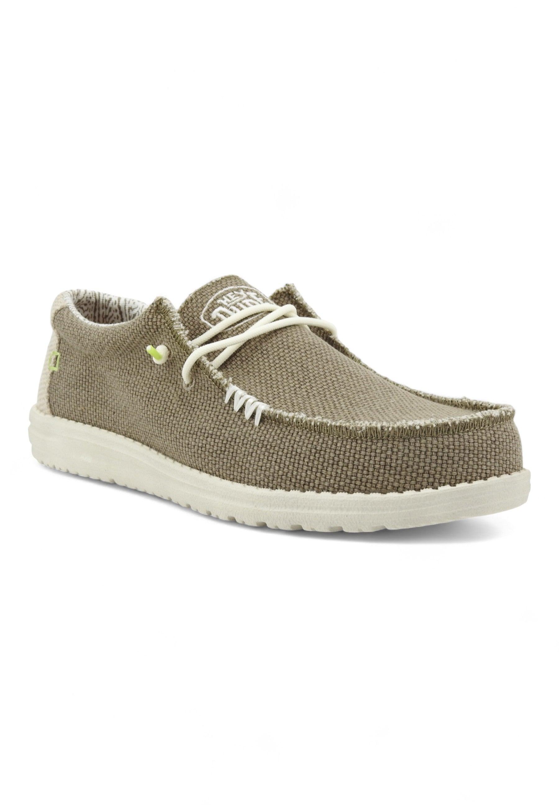 HEY DUDE Wally Braided Sneaker Vela Uomo Fossil Marrone 40003-2BS - Sandrini Calzature e Abbigliamento