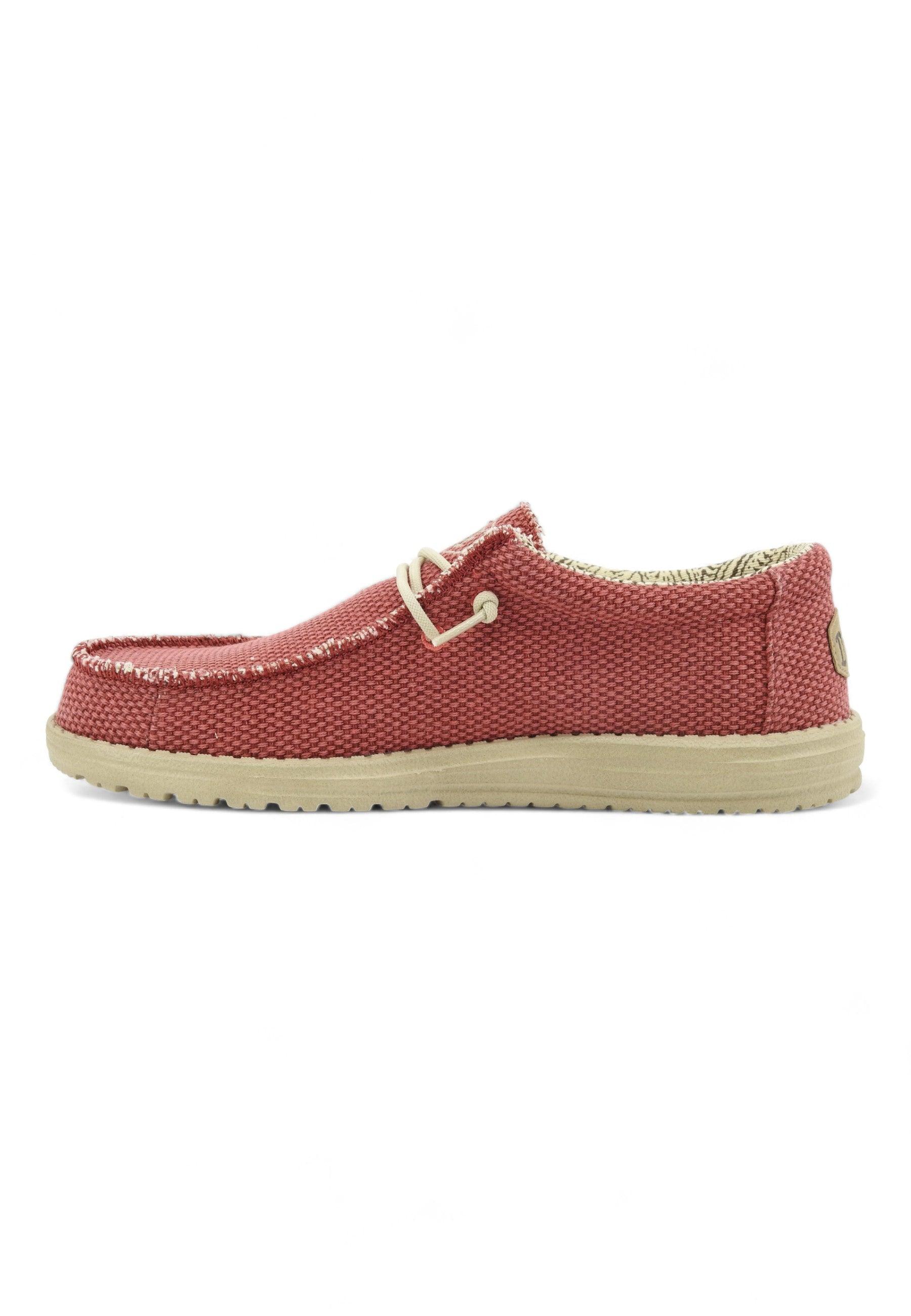 HEY DUDE Wally Braided Sneaker Vela Uomo Pompeian Red 40003-6VP - Sandrini Calzature e Abbigliamento