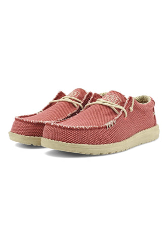 HEY DUDE Wally Braided Sneaker Vela Uomo Pompeian Red 40003-6VP - Sandrini Calzature e Abbigliamento