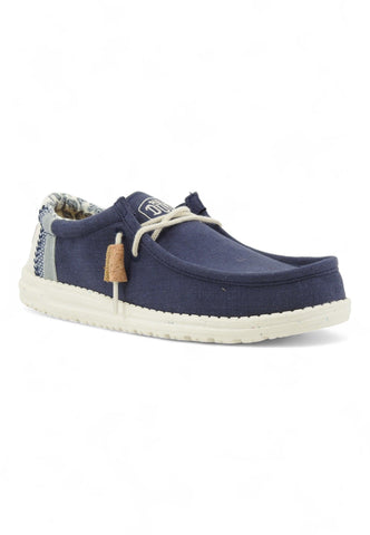 HEY DUDE Wally Break Stitch Sneaker Vela Uomo Navy 40015-410 - Sandrini Calzature e Abbigliamento