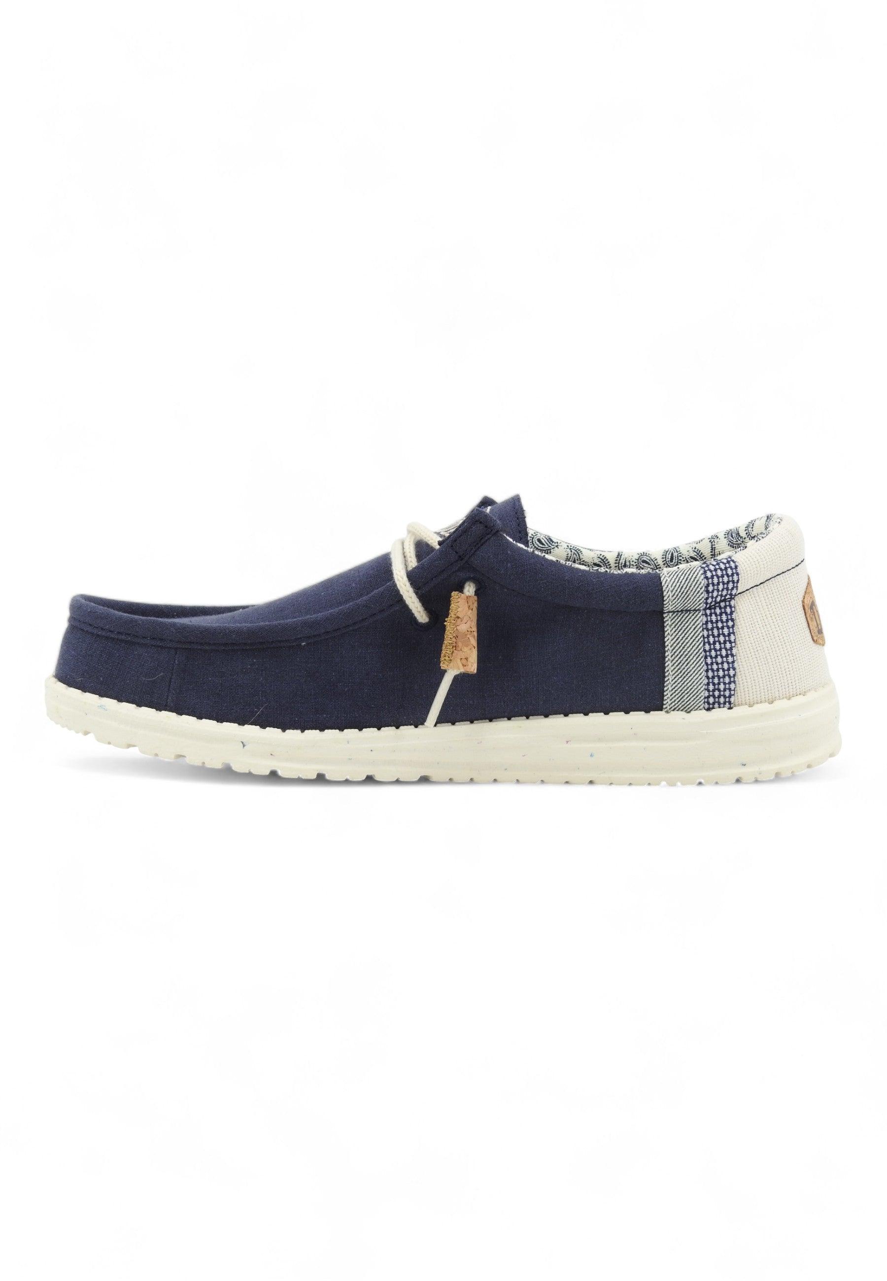 HEY DUDE Wally Break Stitch Sneaker Vela Uomo Navy 40015-410 - Sandrini Calzature e Abbigliamento