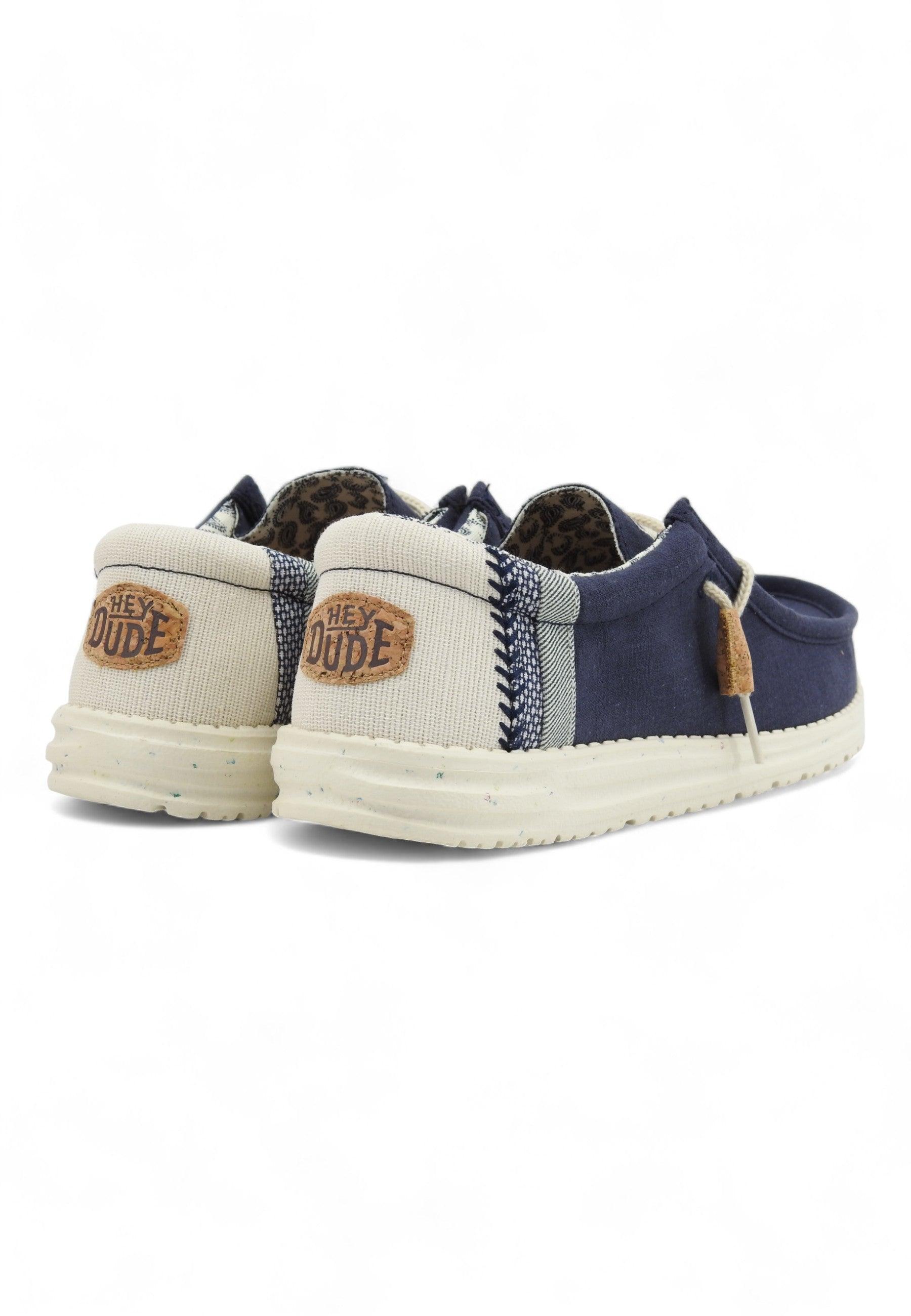 HEY DUDE Wally Break Stitch Sneaker Vela Uomo Navy 40015-410 - Sandrini Calzature e Abbigliamento