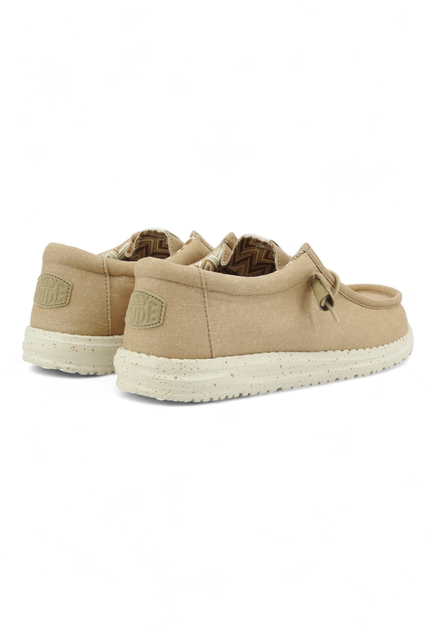 HEY DUDE Wally Canvas Sneaker Vela Uomo Tan Beige 40700-265 - Sandrini Calzature e Abbigliamento