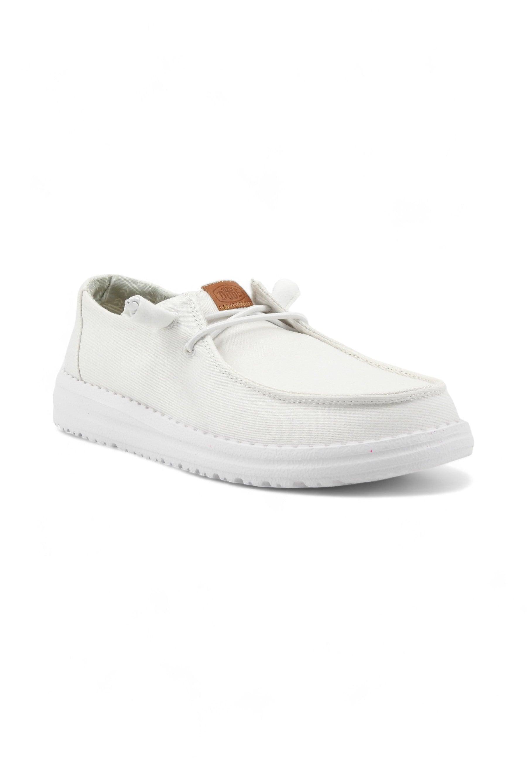 HEY DUDE Wendy Canvas Sneaker Vela Donna White 40902-100 - Sandrini Calzature e Abbigliamento