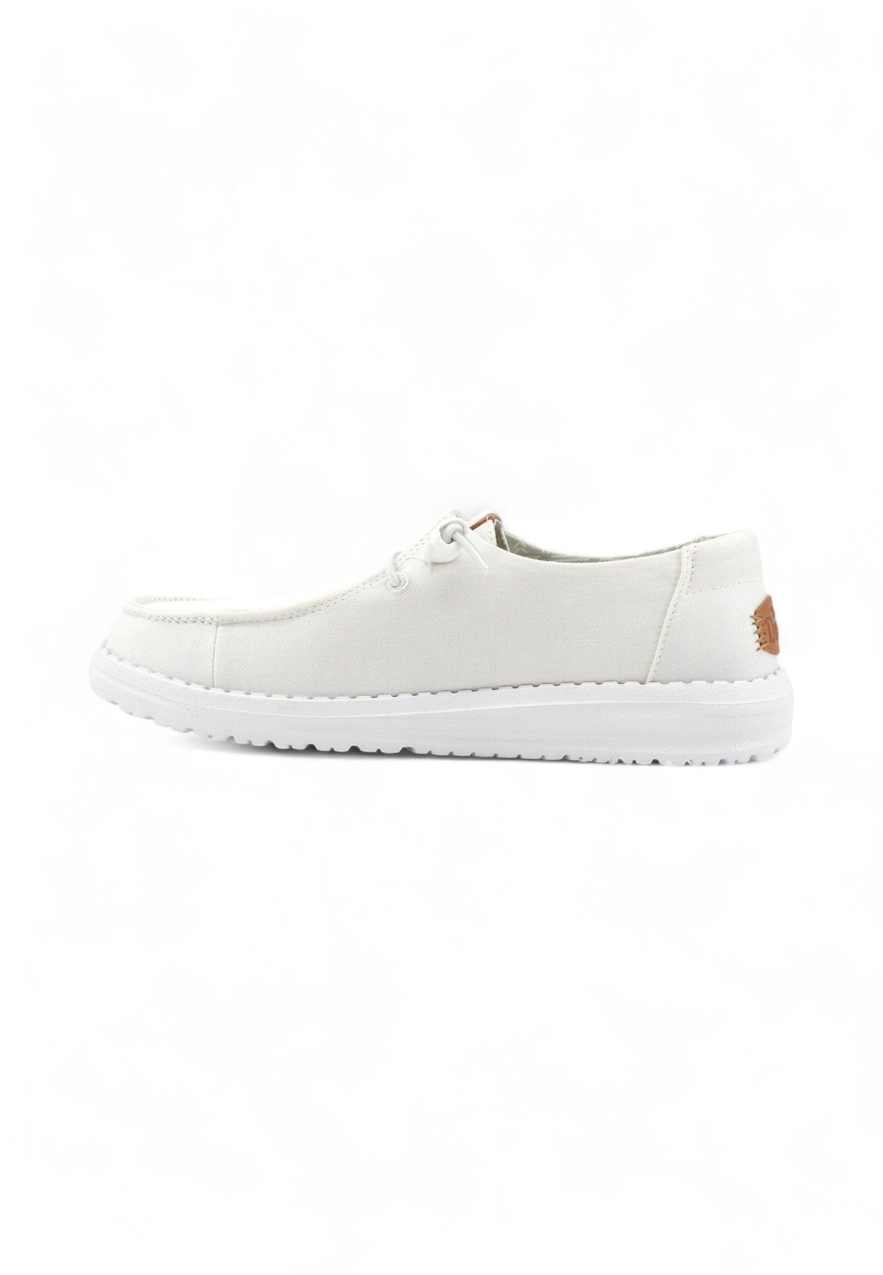 HEY DUDE Wendy Canvas Sneaker Vela Donna White 40902-100 - Sandrini Calzature e Abbigliamento