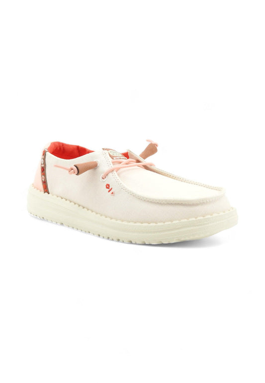 HEY DUDE Wendy Chambray Boho Sneaker Vela Donna Natural Bianco 40729-106 - Sandrini Calzature e Abbigliamento