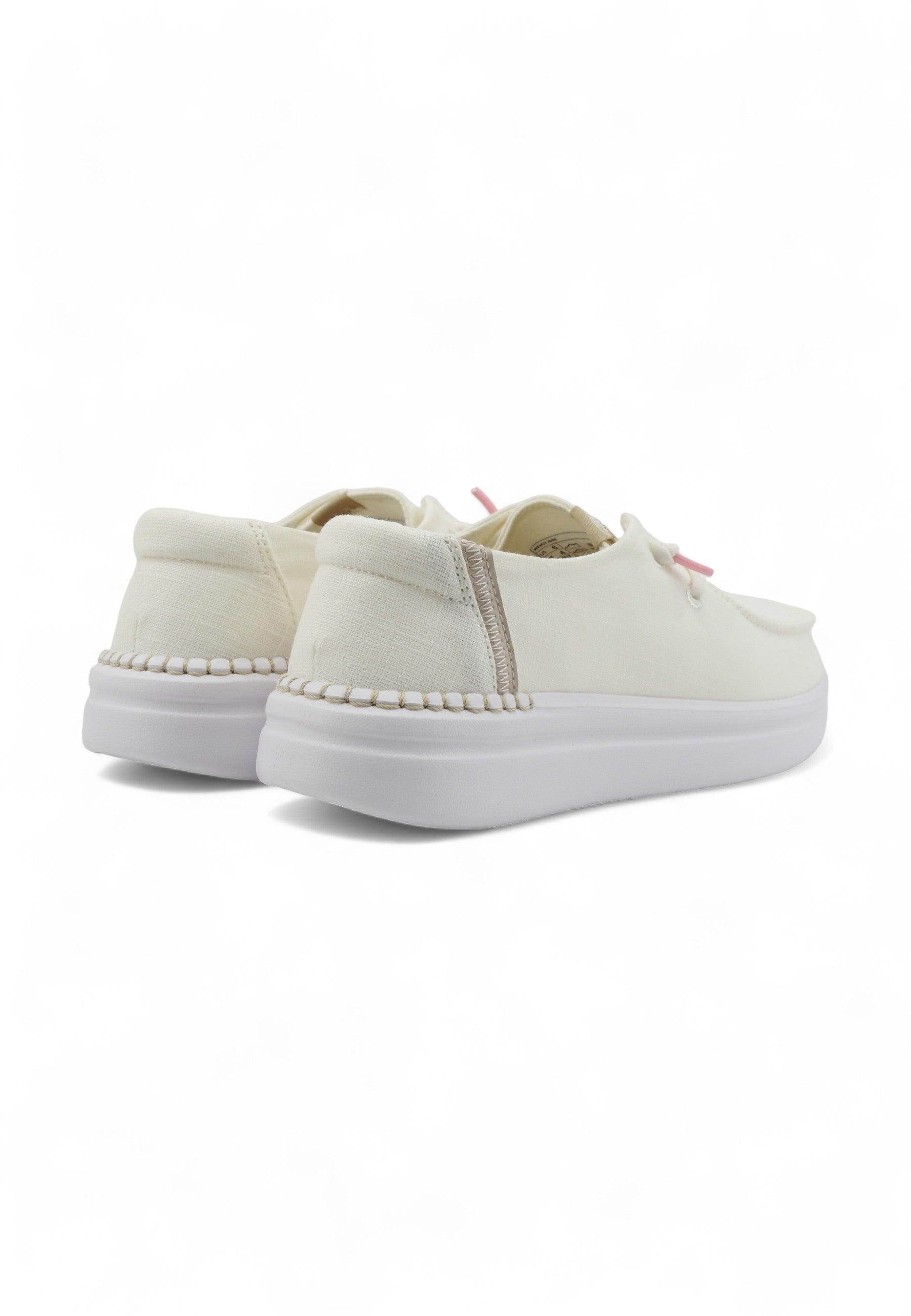 HEY DUDE Wendy RIse Sneaker Vela Donna Spark White 40074-1K8 - Sandrini Calzature e Abbigliamento