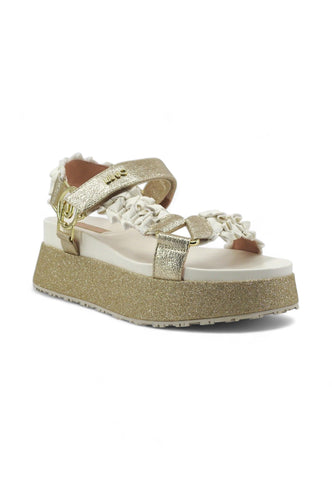 LIU JO Frida 28 Sandalo Donna White Light Gold SA4143EX074 - Sandrini Calzature e Abbigliamento