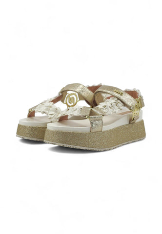 LIU JO Frida 28 Sandalo Donna White Light Gold SA4143EX074 - Sandrini Calzature e Abbigliamento