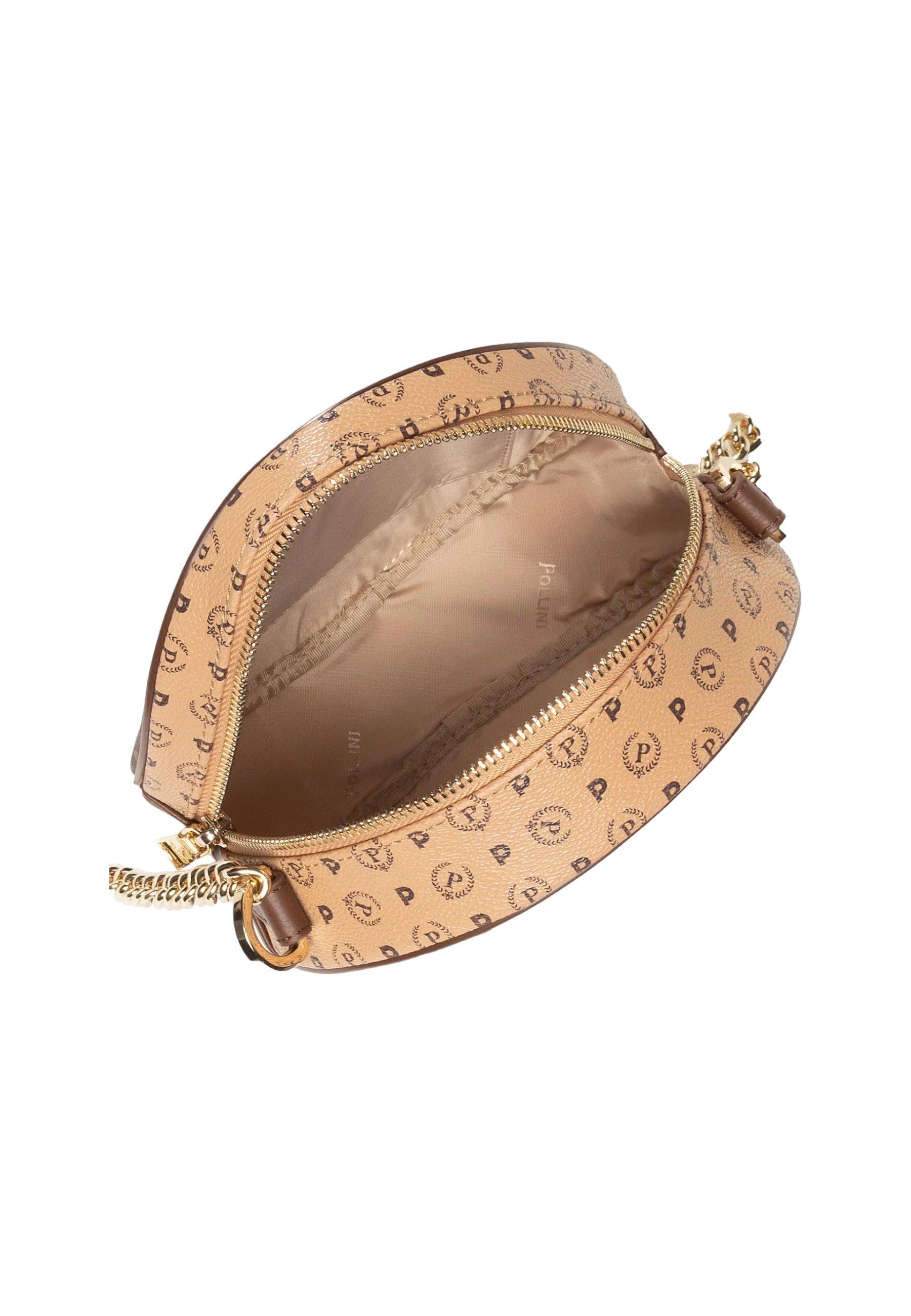 POLLINI Tracolla Crossbody Tonda Marrone Crema TE8455PP0BQ53300A - Sandrini Calzature e Abbigliamento