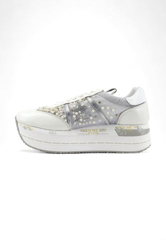 PREMIATA Sneaker Platform Perle Donna White Grey BETH-6751 - Sandrini Calzature e Abbigliamento