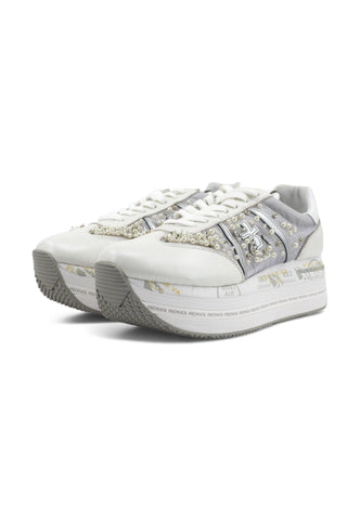 PREMIATA Sneaker Platform Perle Donna White Grey BETH-6751 - Sandrini Calzature e Abbigliamento