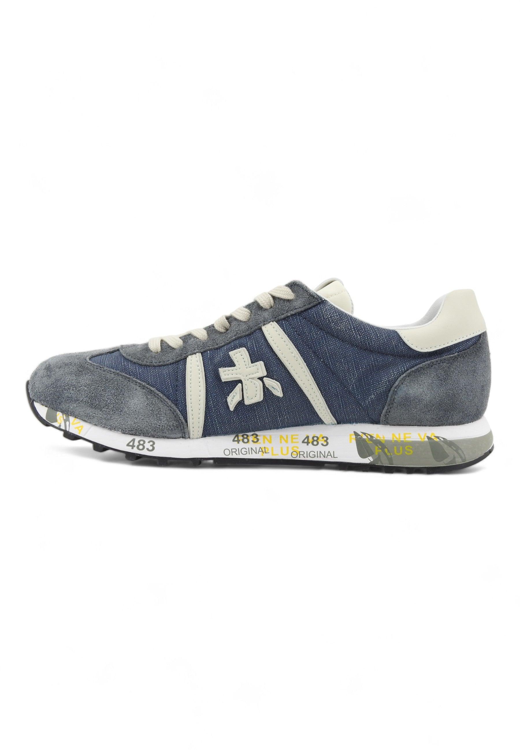 PREMIATA Sneaker Uomo Blu Denim Cream LUCY-6620 - Sandrini Calzature e Abbigliamento