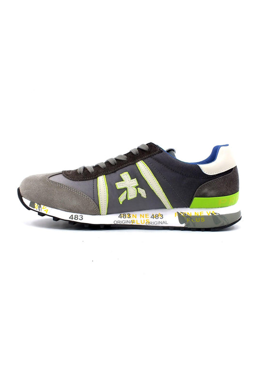 PREMIATA Sneaker Uomo Grey Yellow Fluo LUCY-5903 - Sandrini Calzature e Abbigliamento