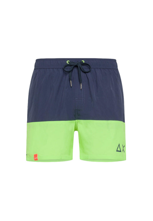 SUN68 Beachwear Costume Bicolor Fluo Verde Blu H34114 - Sandrini Calzature e Abbigliamento