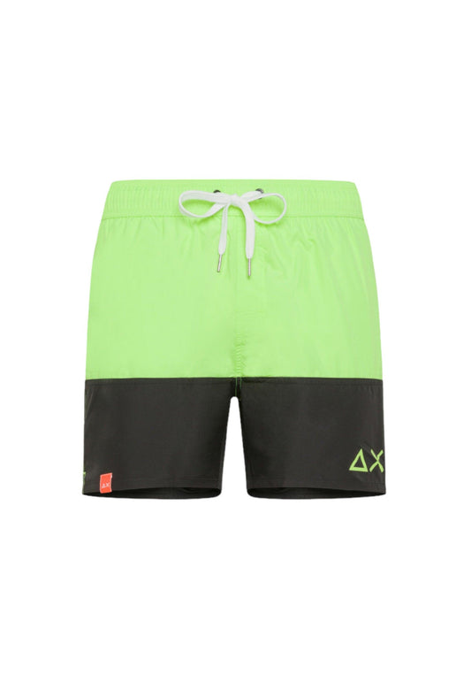SUN68 Beachwear Costume Bicolor Fluo Verde Nero H34114 - Sandrini Calzature e Abbigliamento