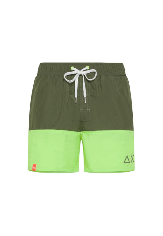 SUN68 Beachwear Costume Bicolor Fluo Verde Scuro H34114 - Sandrini Calzature e Abbigliamento