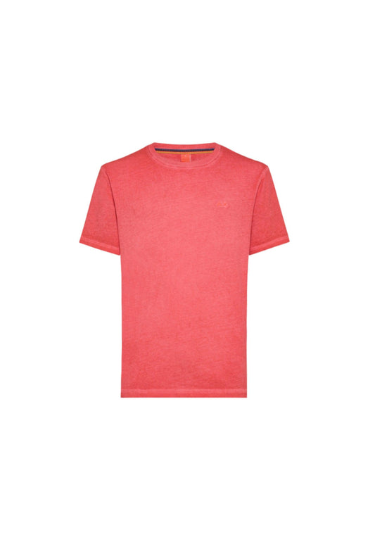 SUN68 Beachwear T-Shirt Maglietta Logo Rosso Lampone T34145 - Sandrini Calzature e Abbigliamento