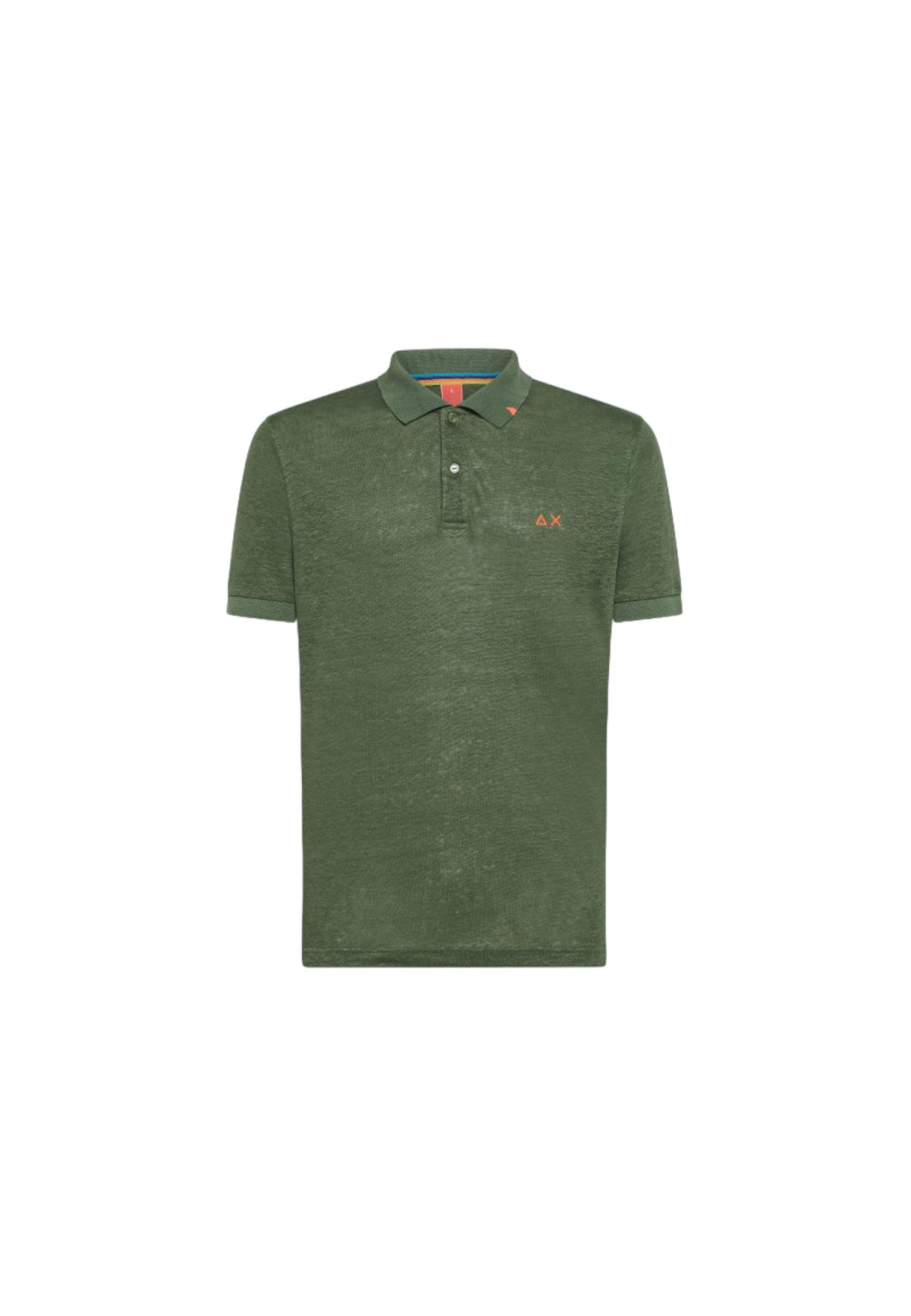 SUN68 Beachwear T-Shirt Polo Maglietta Verde Scuro A34144 - Sandrini Calzature e Abbigliamento