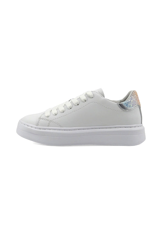 SUN68 Grace Leather Sneaker Donna Bianco Argento Z34226 - Sandrini Calzature e Abbigliamento