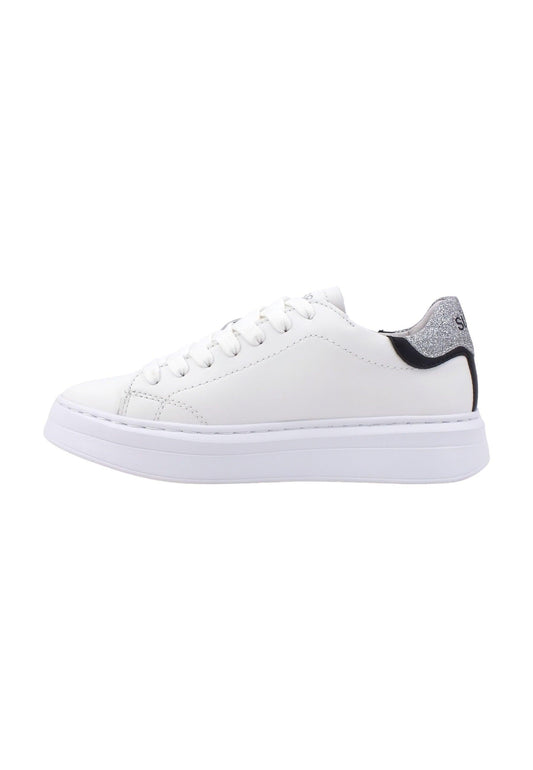 SUN68 Grace Leather Sneaker Donna Bianco Argento Z43225 - Sandrini Calzature e Abbigliamento