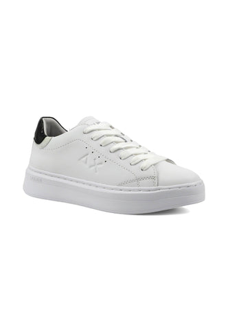 SUN68 Grace Leather Sneaker Donna Bianco Nero Z34226 - Sandrini Calzature e Abbigliamento