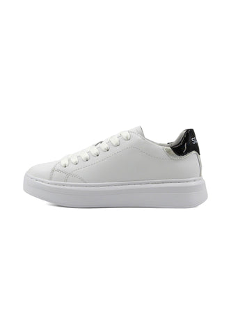 SUN68 Grace Leather Sneaker Donna Bianco Nero Z34226 - Sandrini Calzature e Abbigliamento