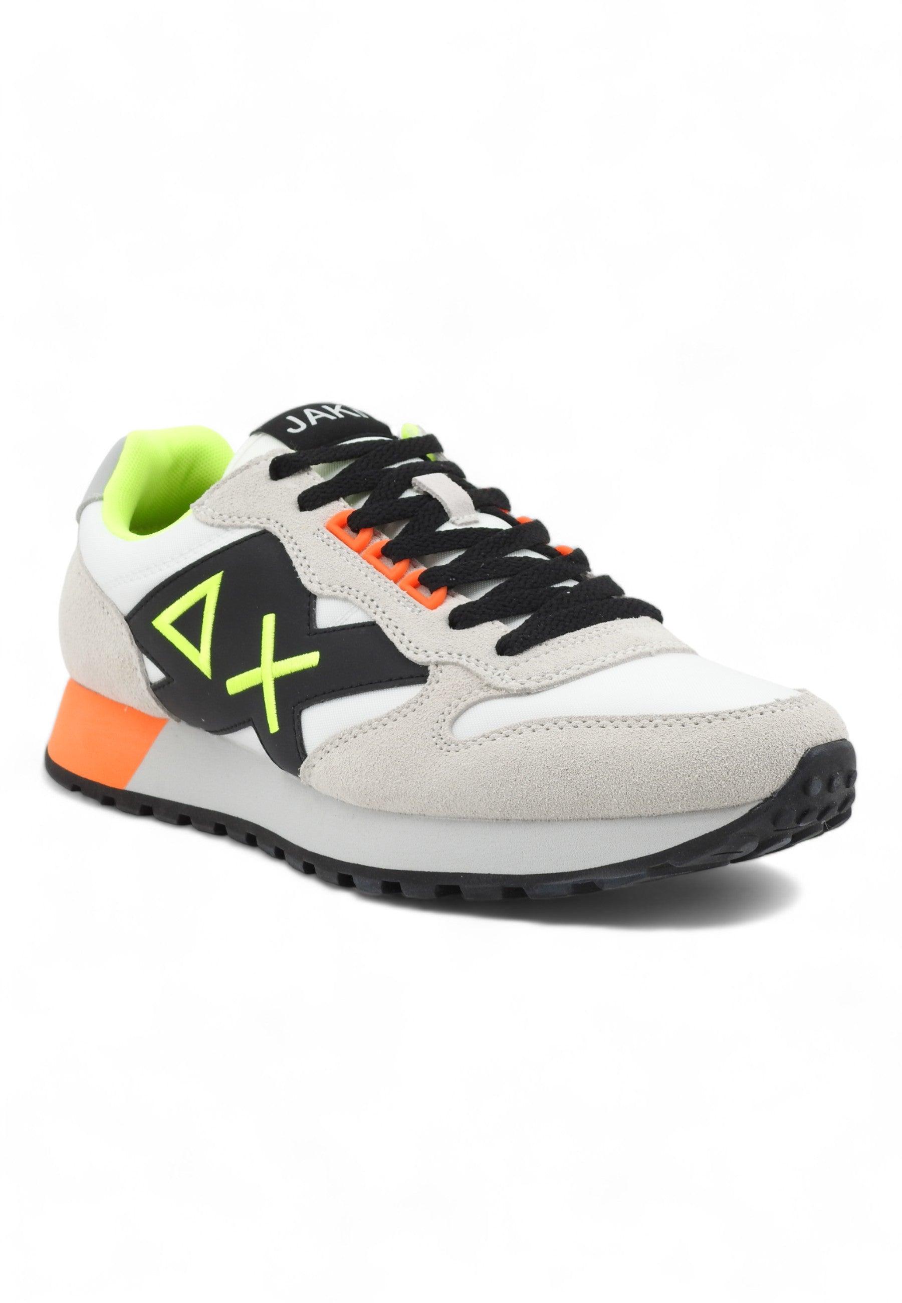 SUN68 Jaki Fluo Sneaker Uomo Bianco Z34113 - Sandrini Calzature e Abbigliamento