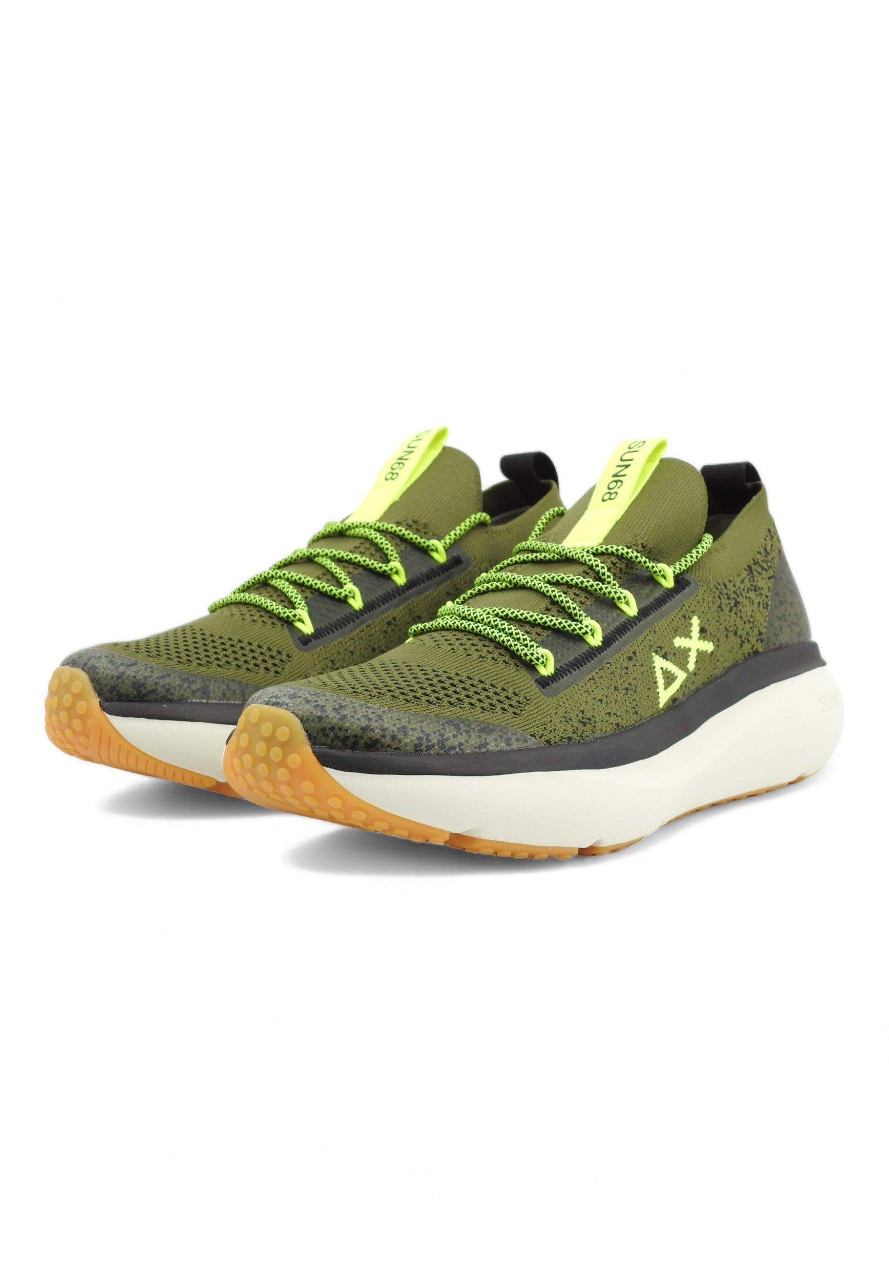 SUN68 Jupiter Knit Sneaker Uomo Militare Verde Z34127 - Sandrini Calzature e Abbigliamento