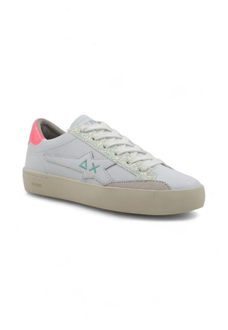 SUN68 Katy Leather Sneaker Donna Bianco Fuxia Fluo Z34225 - Sandrini Calzature e Abbigliamento