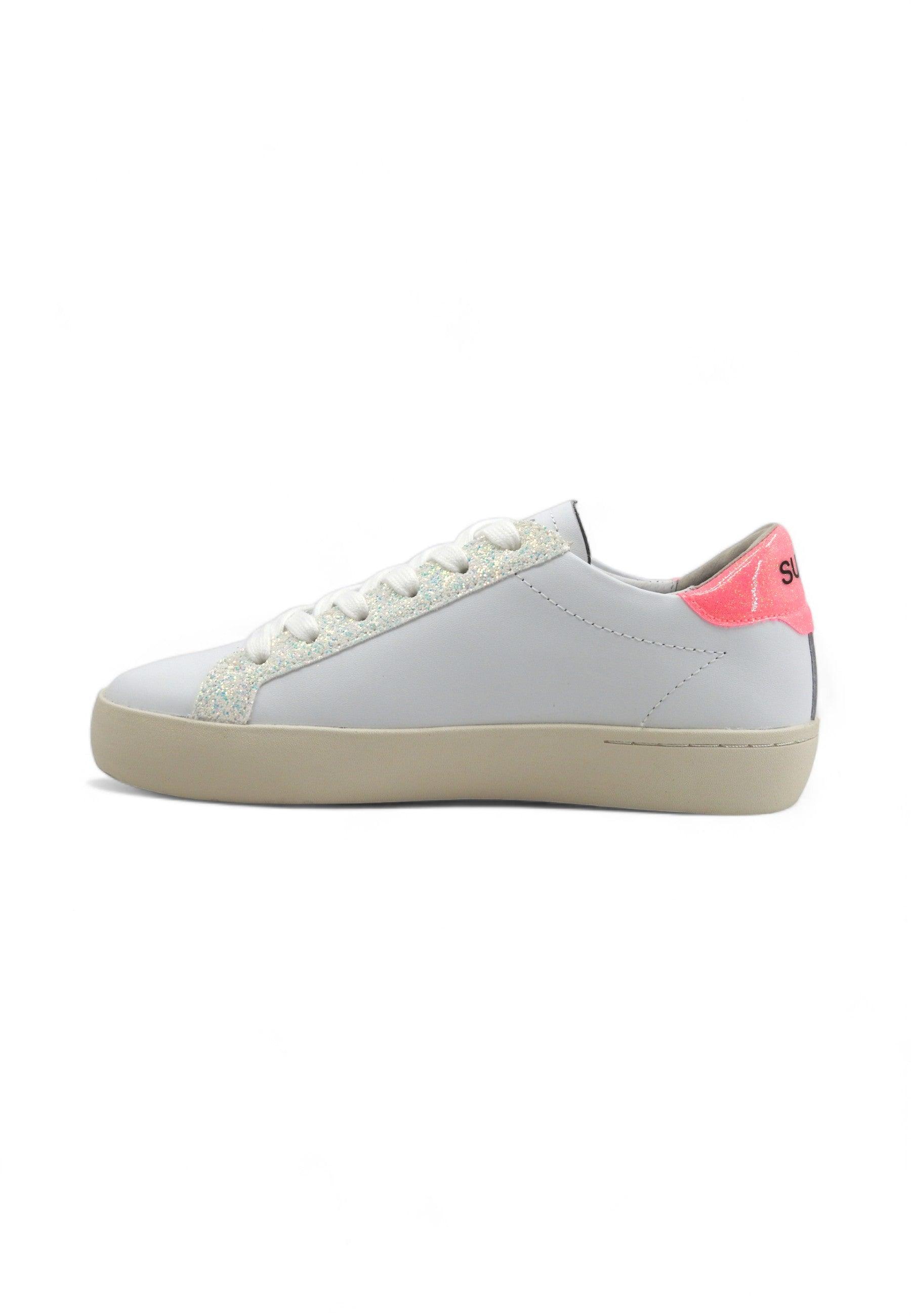 SUN68 Katy Leather Sneaker Donna Bianco Fuxia Fluo Z34225 - Sandrini Calzature e Abbigliamento