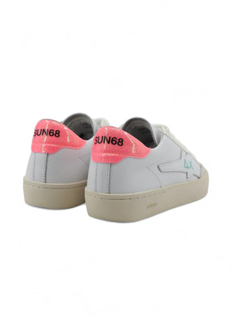 SUN68 Katy Leather Sneaker Donna Bianco Fuxia Fluo Z34225 - Sandrini Calzature e Abbigliamento