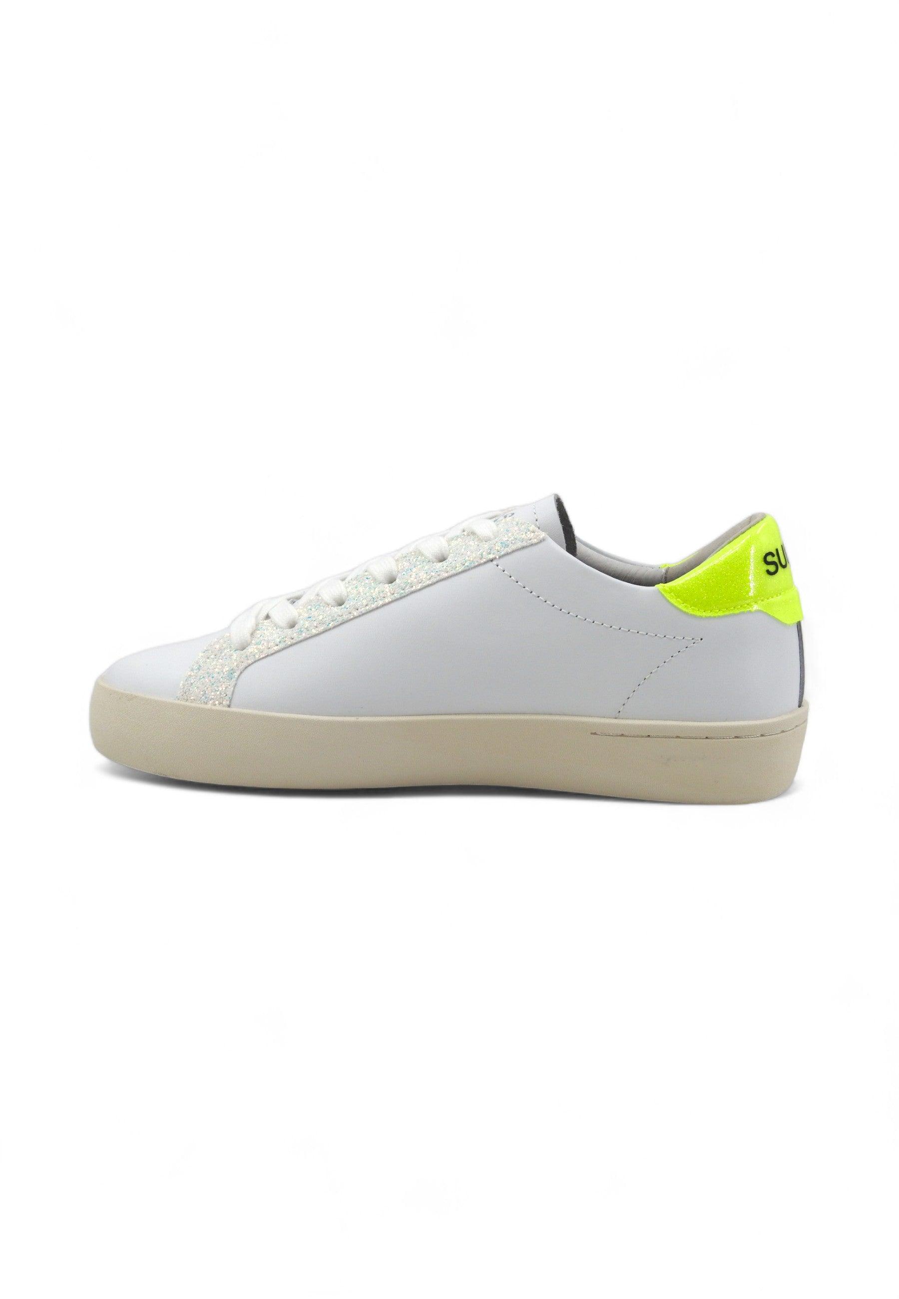 SUN68 Katy Leather Sneaker Donna Bianco Giallo Fluo Z34225 - Sandrini Calzature e Abbigliamento