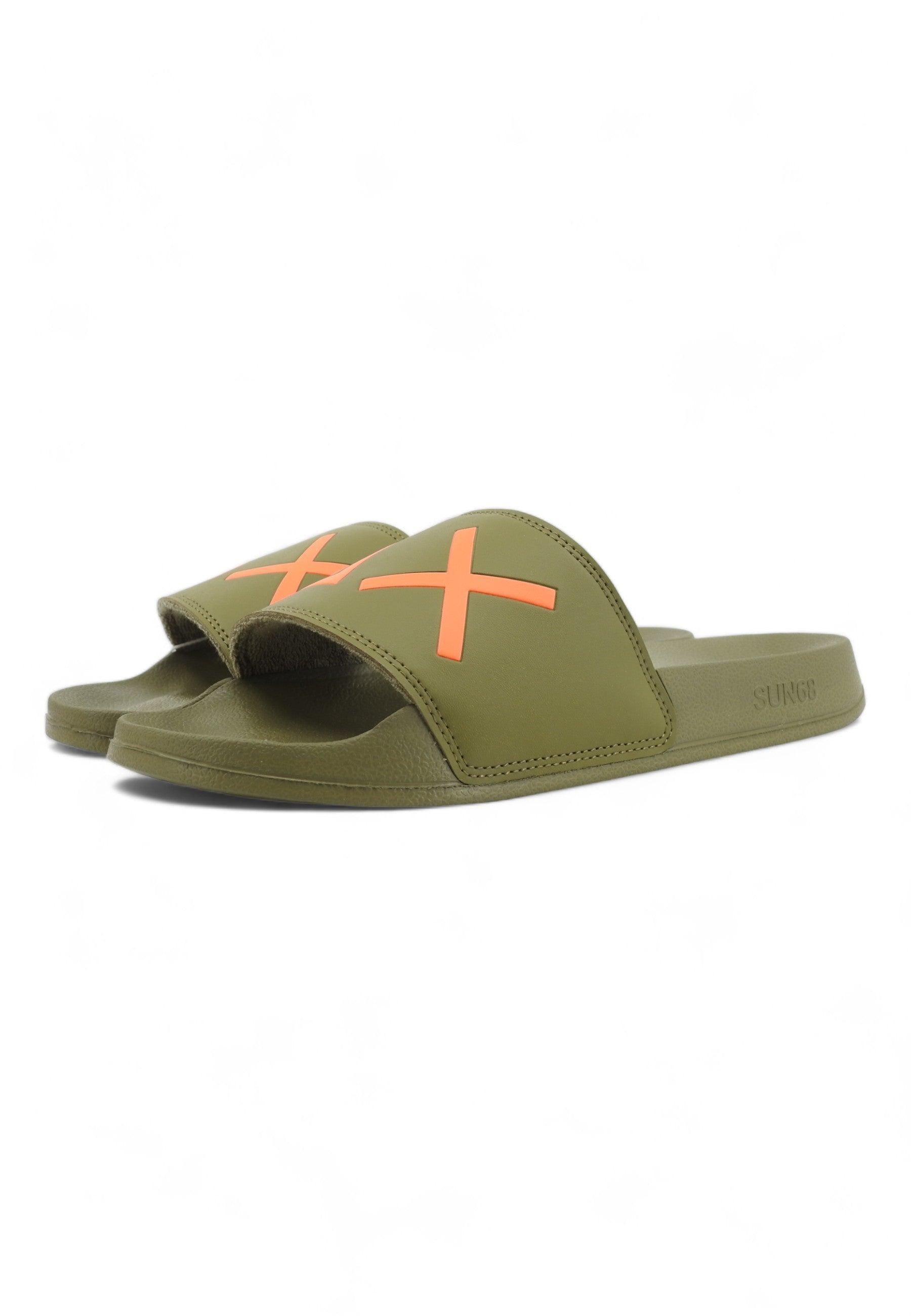 SUN68 Slippers Ciabatta Uomo Militare Verde X34103 - Sandrini Calzature e Abbigliamento