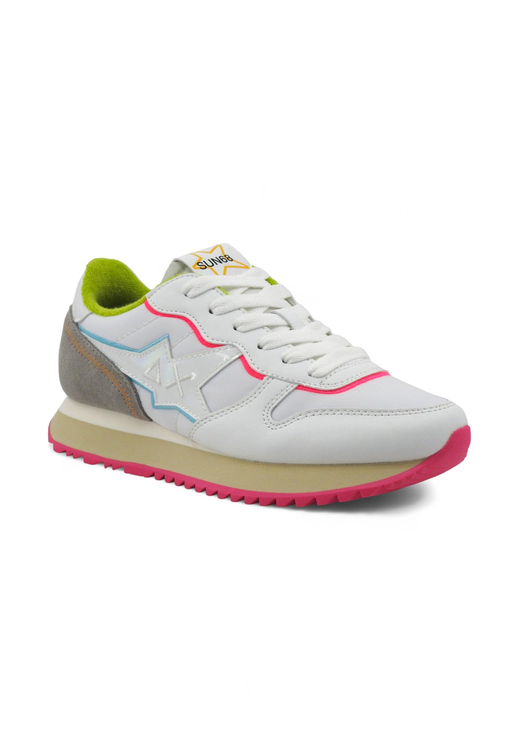 SUN68 Stargirl Fluo Details Sneaker Donna Bianco Z34213 - Sandrini Calzature e Abbigliamento