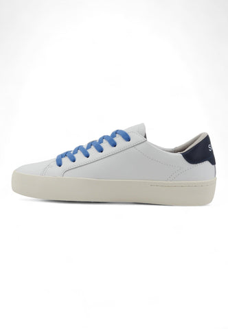 SUN68 Street Leather Sneaker Uomo Bianco Navy Blue Z34140 - Sandrini Calzature e Abbigliamento