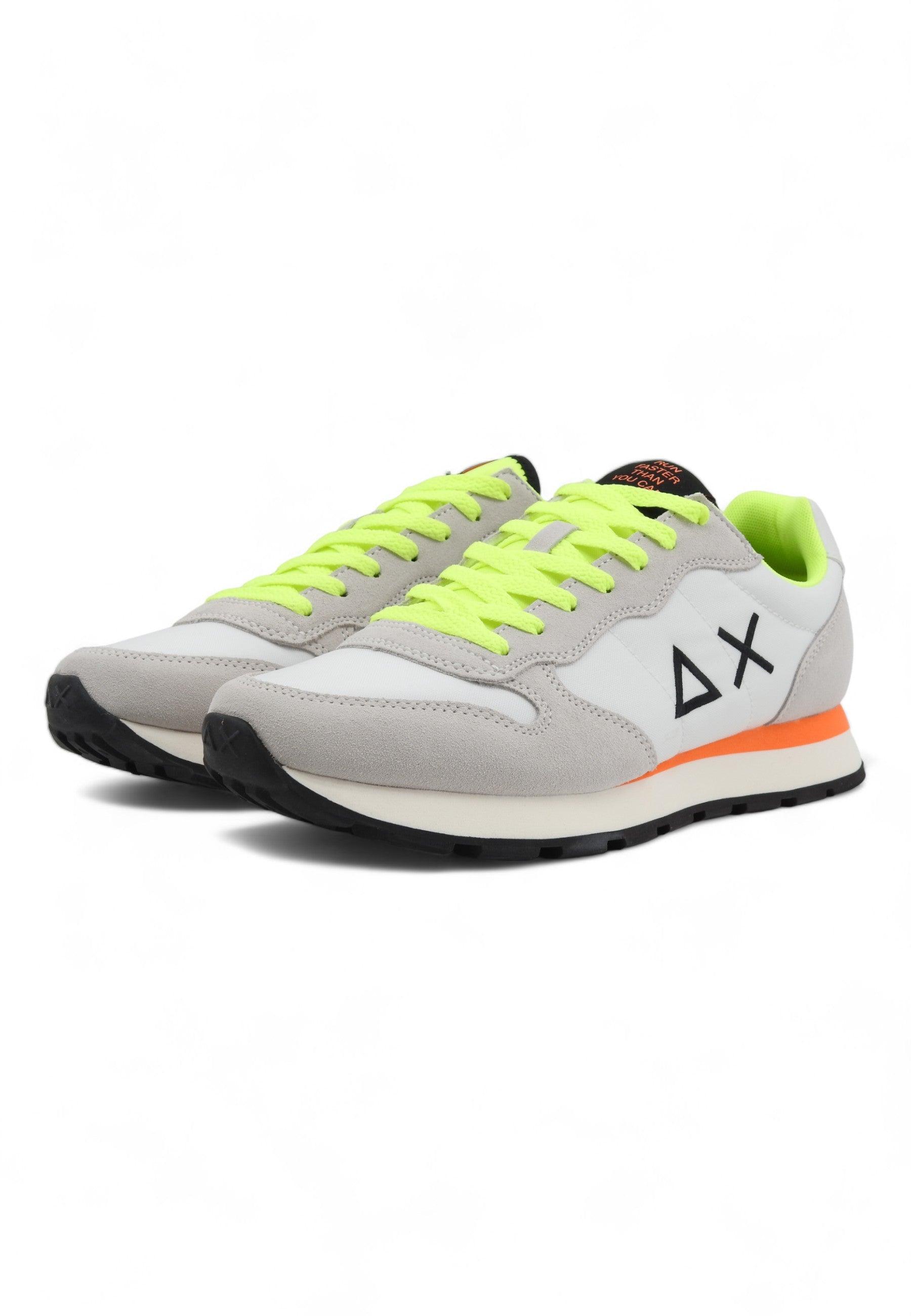 SUN68 Tom Fluo Sneaker Uomo Bianco Z34102 - Sandrini Calzature e Abbigliamento