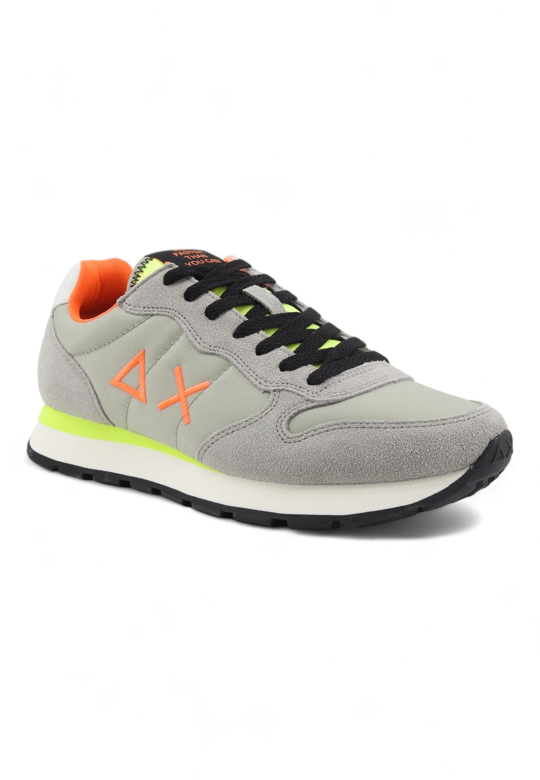 SUN68 Tom Fluo Sneaker Uomo Grigio Chiaro Z34102 - Sandrini Calzature e Abbigliamento