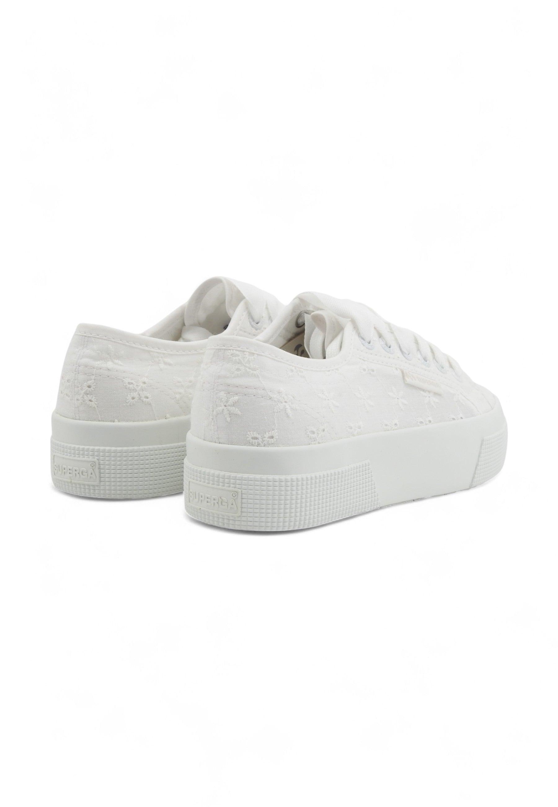 SUPERGA 2740 Flower Sangallo Sneaker Donna Total White S2148KW - Sandrini Calzature e Abbigliamento