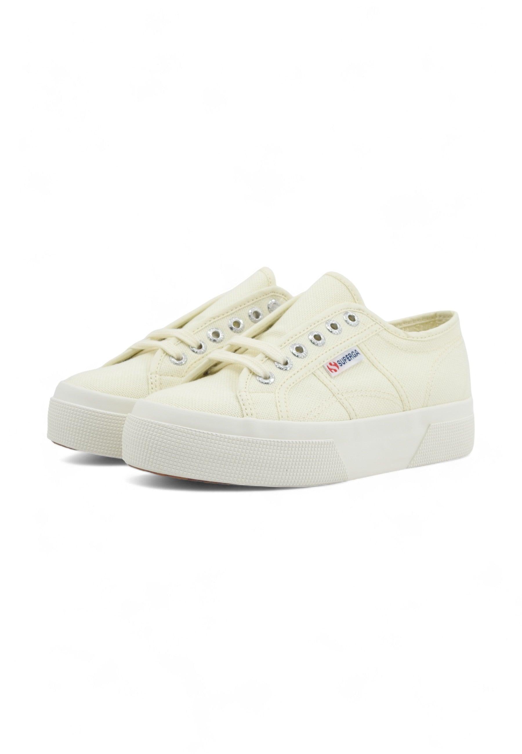 SUPERGA 2740 Platform Sneaker Donna Beige Natural Avorio S21384W - Sandrini Calzature e Abbigliamento