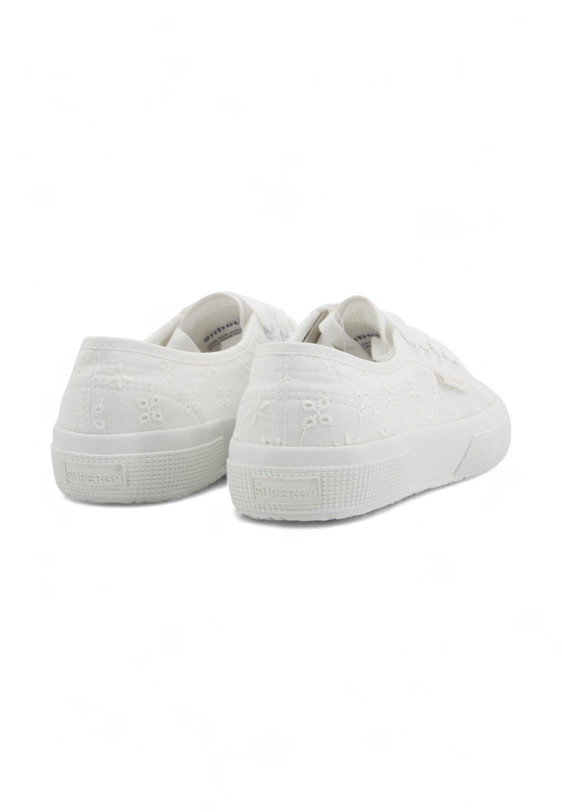 SUPERGA 2750 Flower Sangallo Sneaker Donna Total White S5137JW - Sandrini Calzature e Abbigliamento