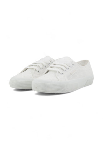 SUPERGA 2750 Flower Sangallo Sneaker Donna Total White S5137JW - Sandrini Calzature e Abbigliamento