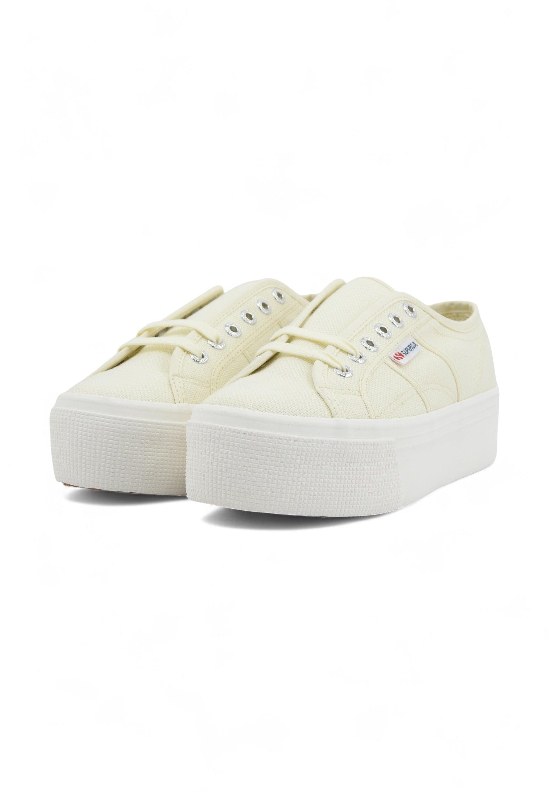 SUPERGA 2790 Platform Sneaker Donna Beige Natural Avorio S9111LW - Sandrini Calzature e Abbigliamento