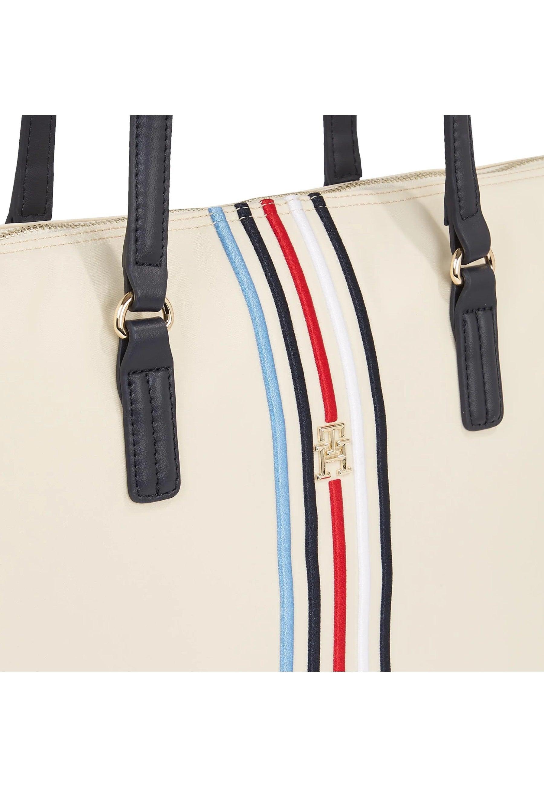 TOMMY HILFIGER Poppy Borsa Tote Donna Cream AW0AW15981 - Sandrini Calzature e Abbigliamento