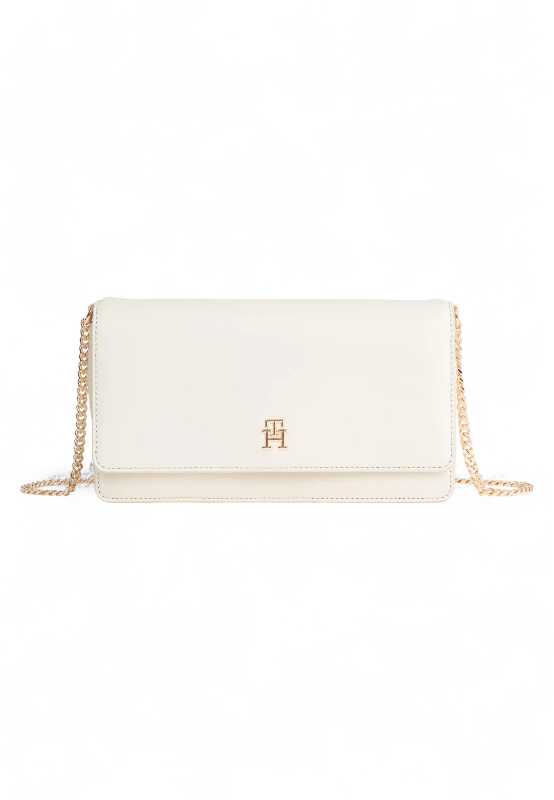 TOMMY HILFIGER Refined Borsa Tracolla Donna Cream AW0AW16109 - Sandrini Calzature e Abbigliamento