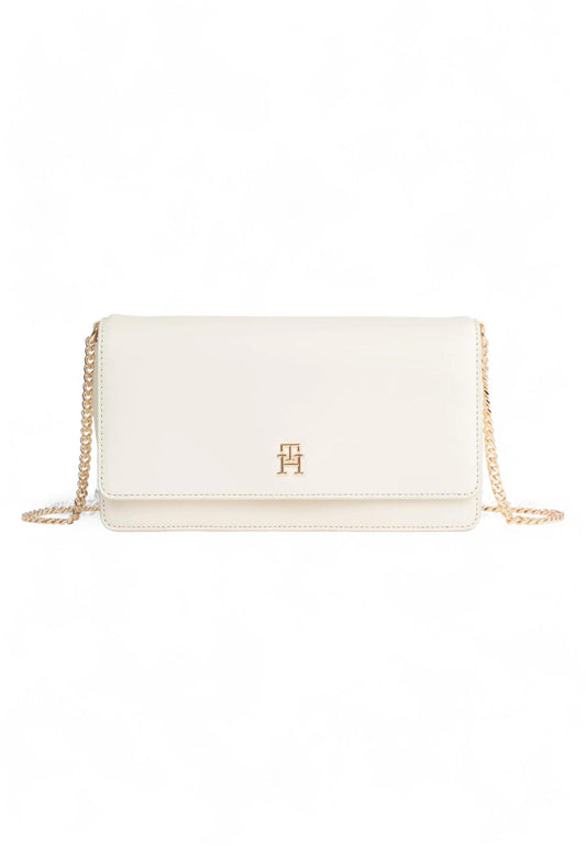TOMMY HILFIGER Refined Borsa Tracolla Donna Cream AW0AW16109 - Sandrini Calzature e Abbigliamento