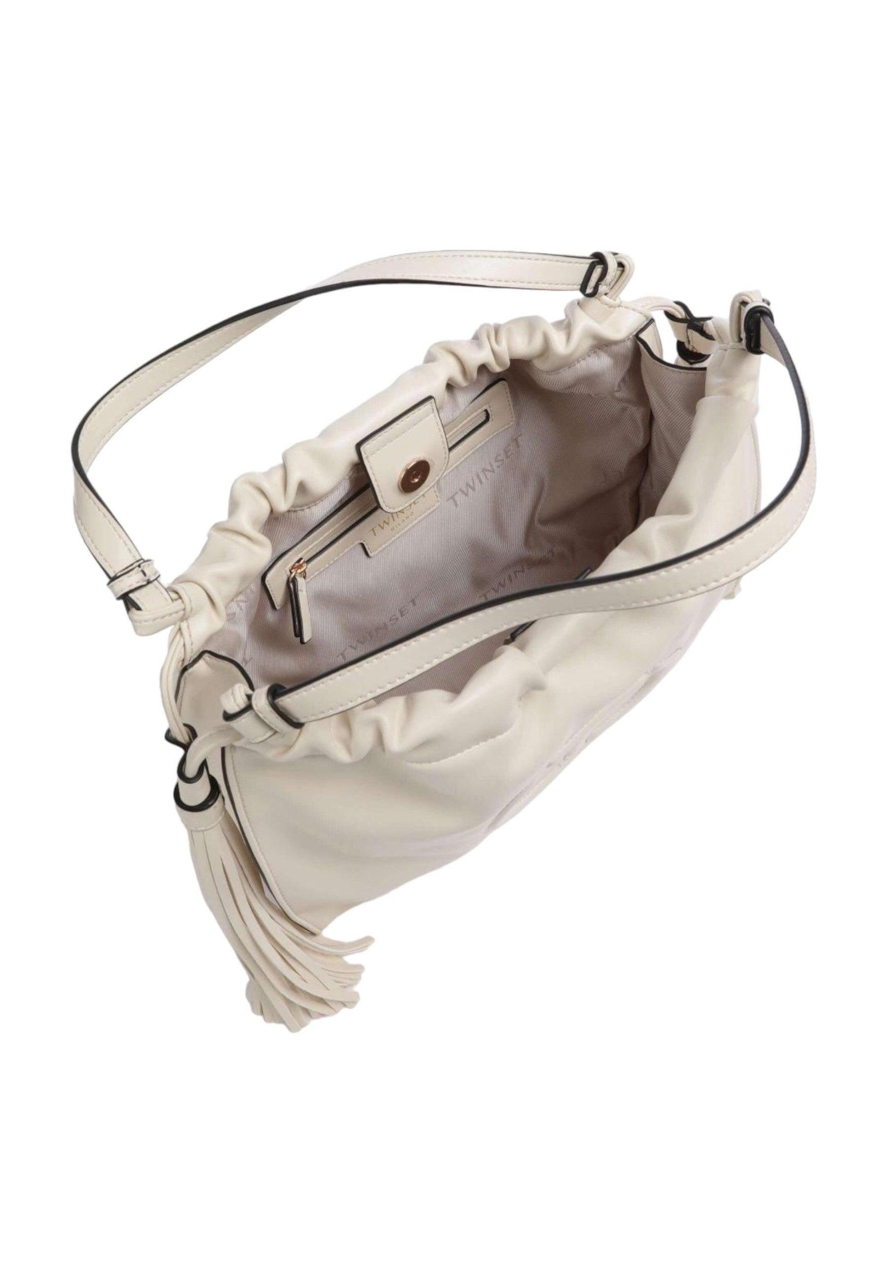 TWINSET Borsa Hobo Donna Parchment Beige 241TB8026 - Sandrini Calzature e Abbigliamento